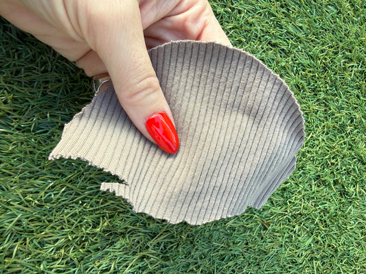 Taupe Brown 2x1 Rayon Spandex Rib Knit "Mocha”