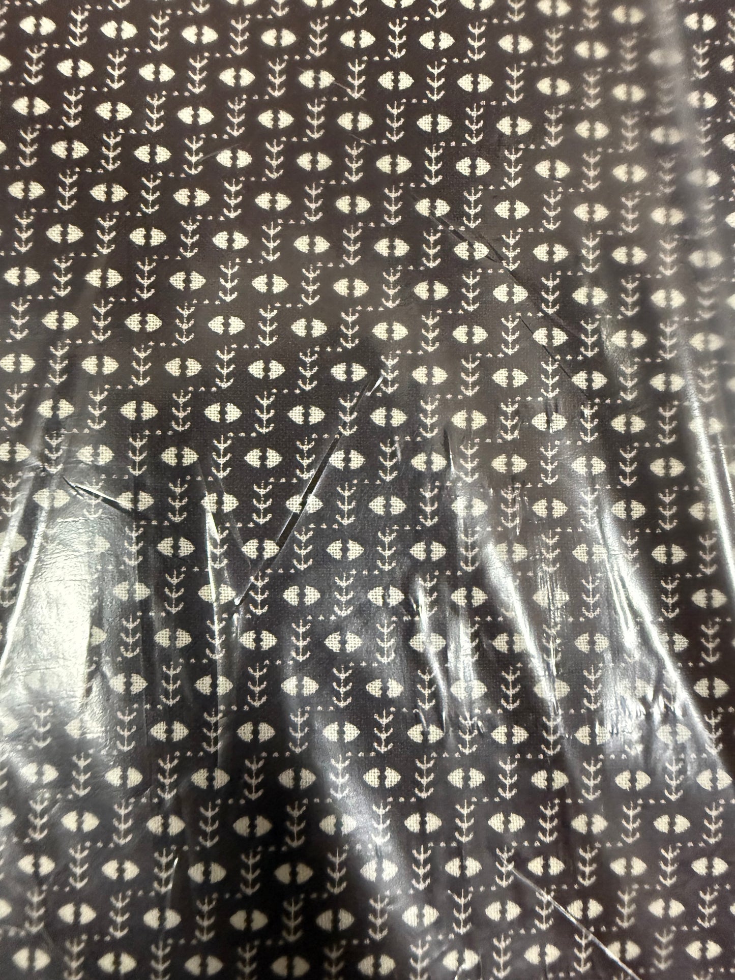 Black White Ditsy Calico Print Quilt Cotton "Midnight “