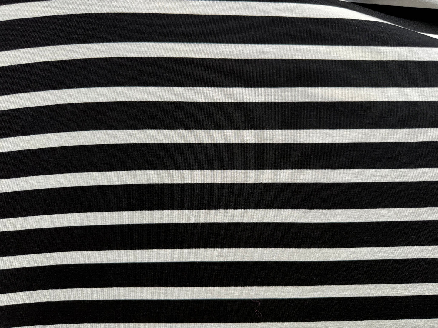Black White Stripe Modal Jersey Knit “Cash”