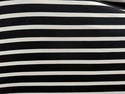 Black White Stripe Modal Jersey Knit “Cash”