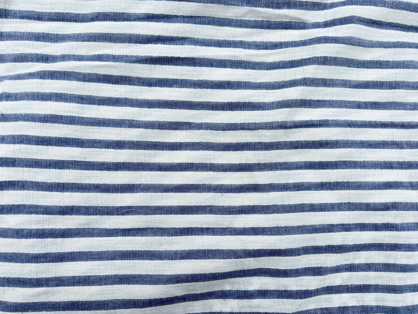 Blue White Stripe Cotton Gauze "In the Coves"
