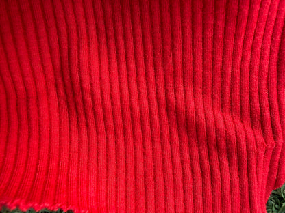Red 2x1 Rayon Spandex Rib Knit "Cherry Candy”
