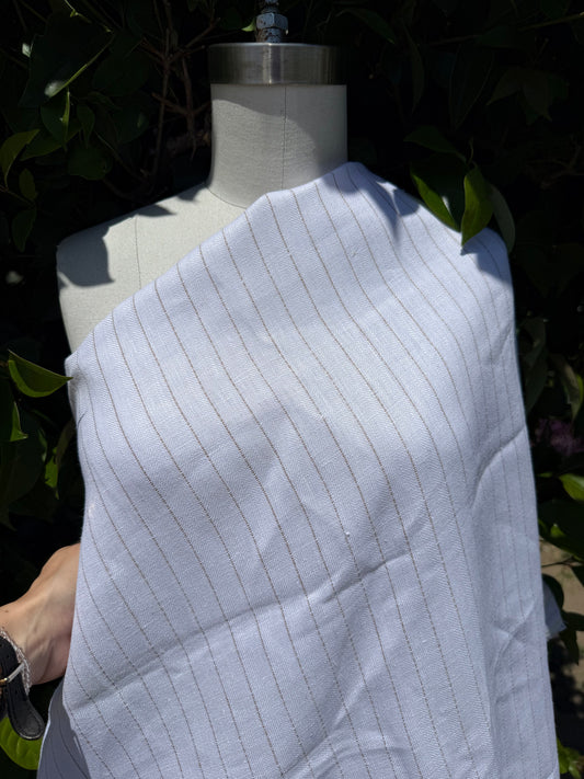 White Gold Stripe Linen Woven "Malibu Honey"