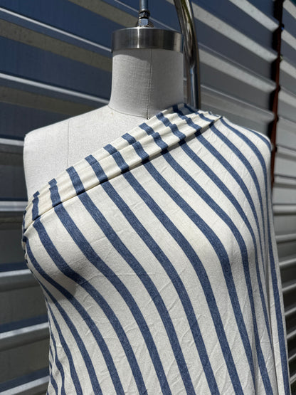 Blue White Stripe Rayon Spandex Jersey "Baby Andy"