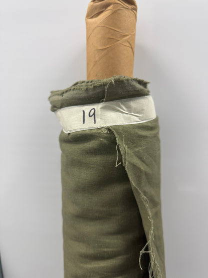 Olive Green Cotton Linen  19 Yards