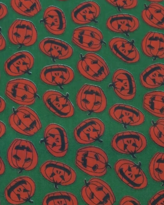 Green Orange Pumpkin Polyester Cotton Lightweight Poplin "Gordy”