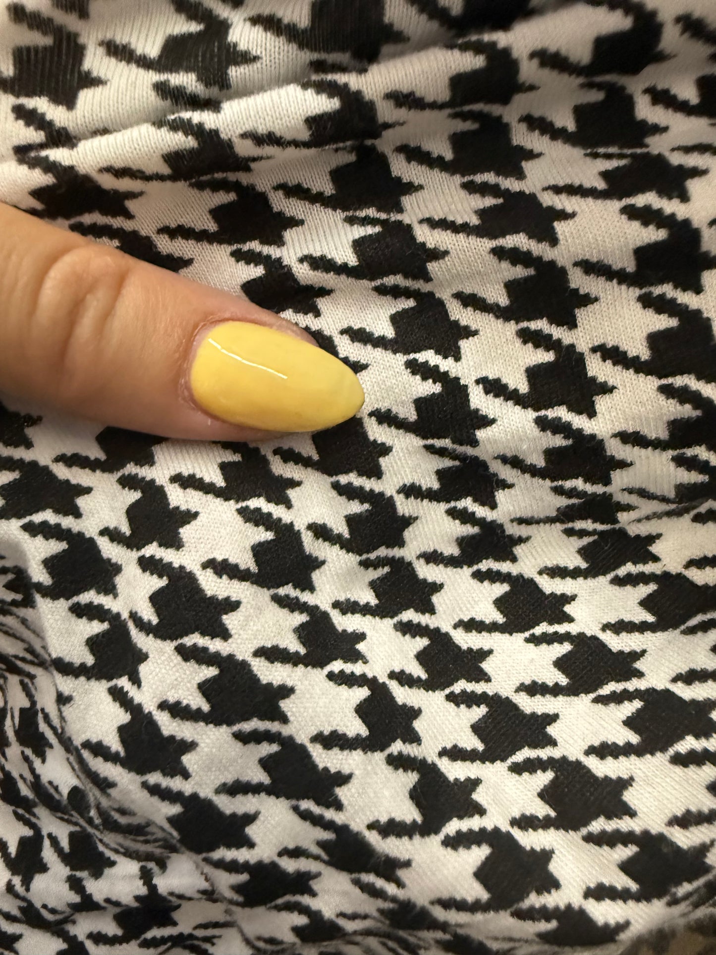 White Black Houndstooth Cotton Spandex Jersey “Puppytooth”