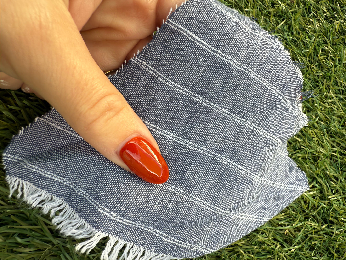 Blue White Vertical Stripe Cotton Rayon Gauze Crepe Woven "Aunt Em"