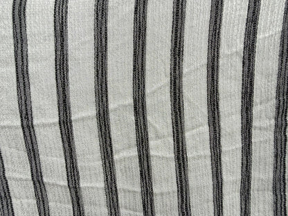 White Black Stripe Rayon Crepe Woven "Rory"