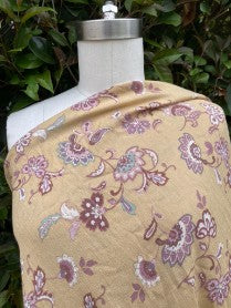 Yellow Pink Boho Paisley Rayon Crepe Woven "Buttermilk Boho"