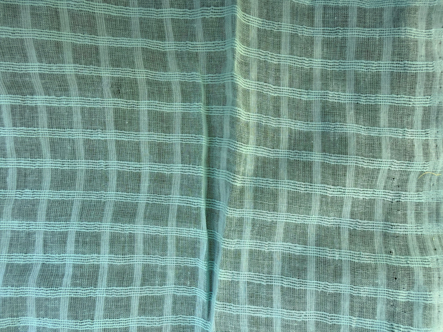 Light Blue  Sheer Plaid Cotton Voile "Window to the Sea"