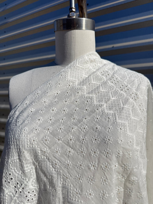 White Heart Eyelet Cotton Woven “Lovely Eyes”