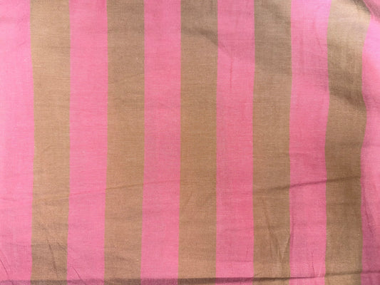 Pink Brown Stripe Poplin Shirting Woven "Rose Mocha”