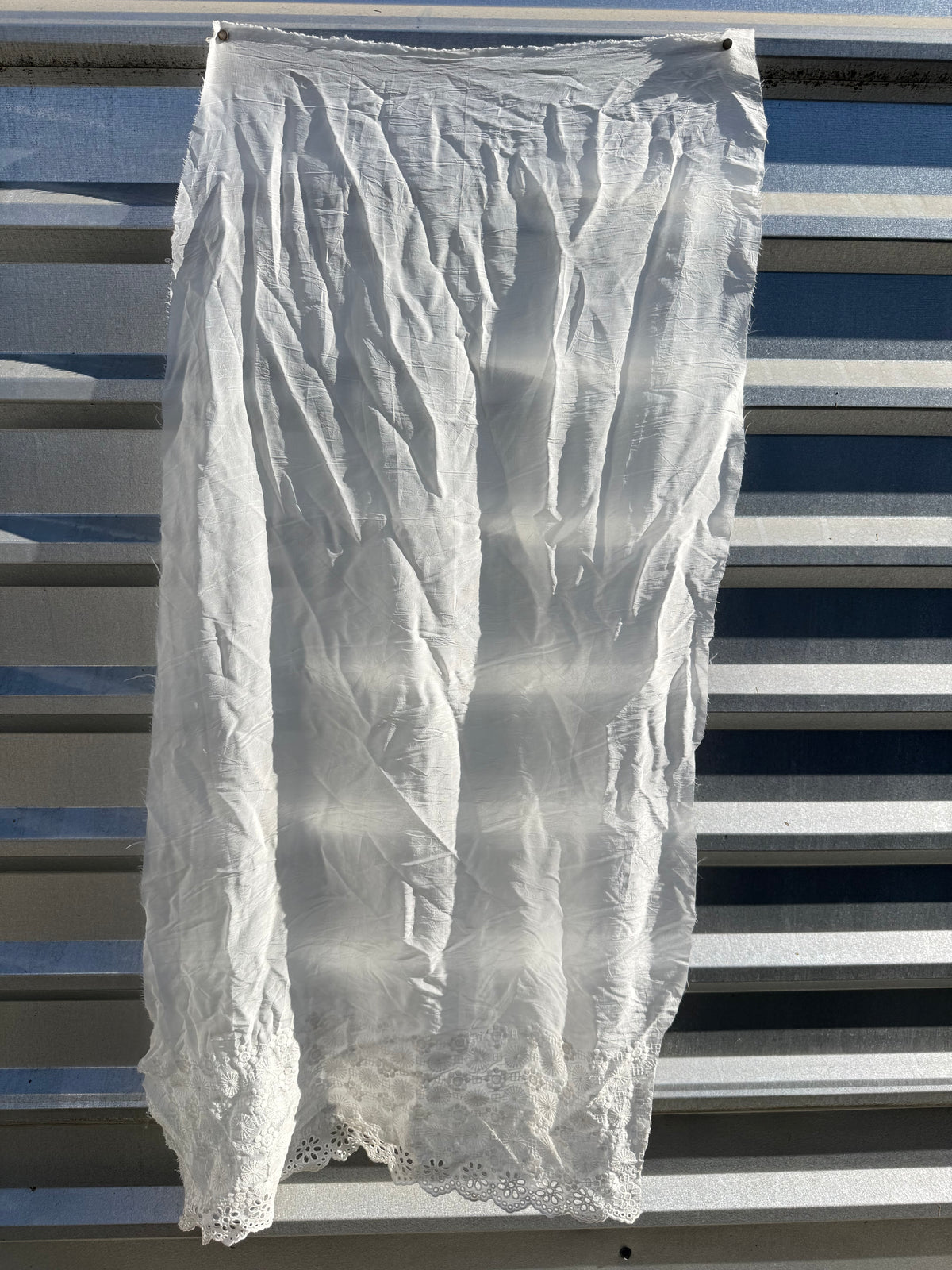 White Embroidered Eyelet Cupro Rayon Woven “Sweet Edge”