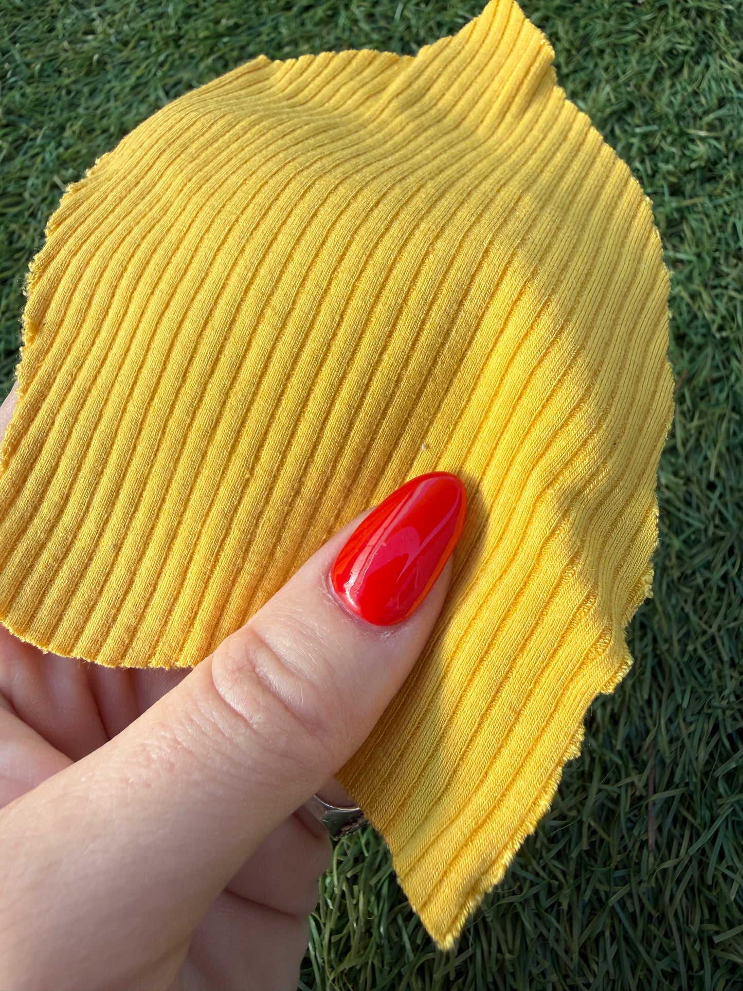 Yellow 2x1 Rayon Spandex Rib Knit "Golden Cookie”