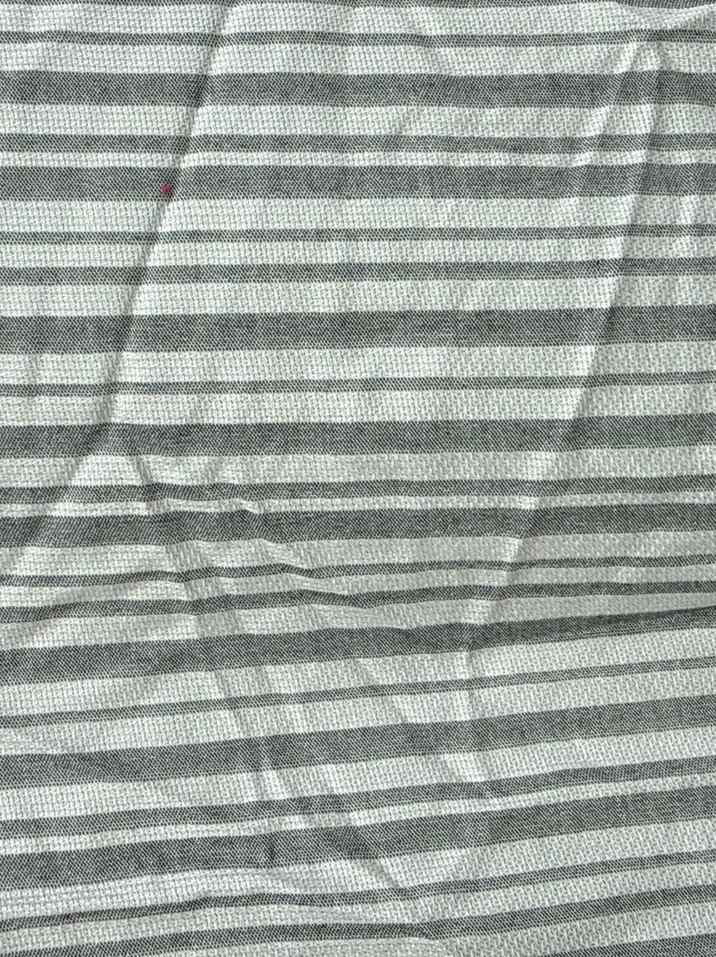 Grey White Stripe Cotton Rayon Gauze "Salt Coves"