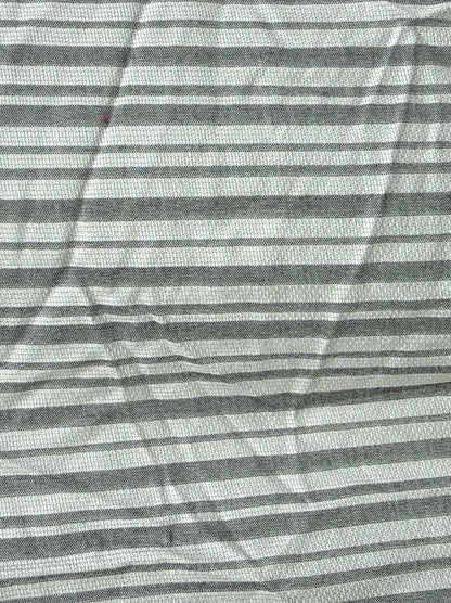 Grey White Stripe Cotton Rayon Gauze "Salt Coves"