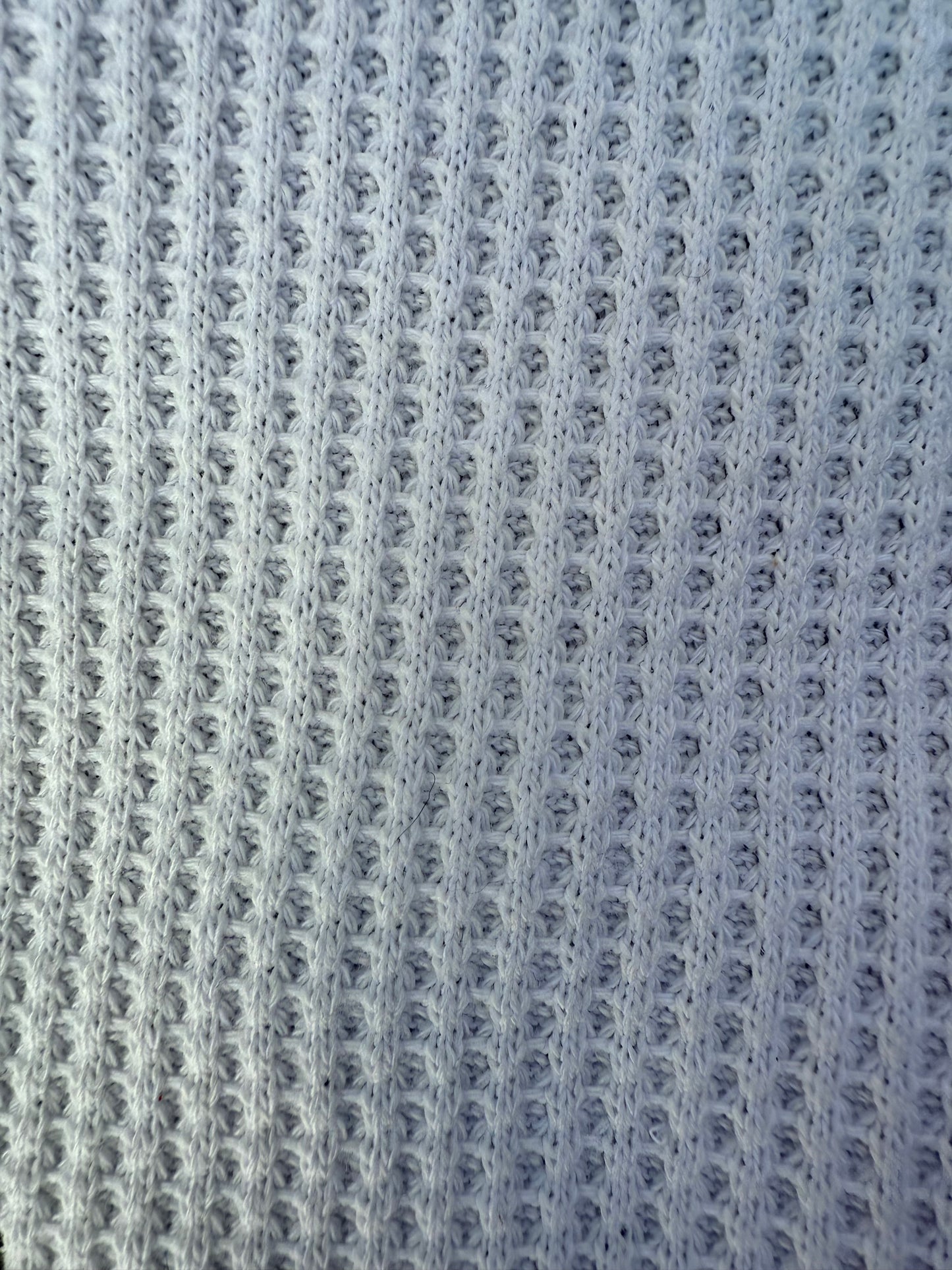 White Cotton Thick Waffle Thermal Knit "Whipped Cream"