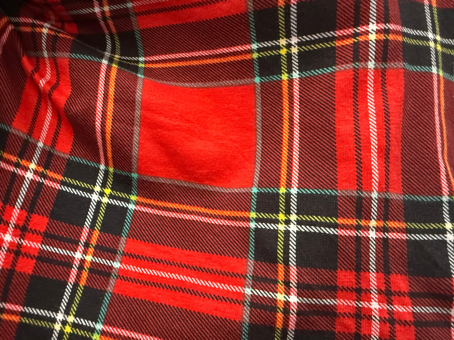 Red Black Tartan Plaid Cotton Spandex Jersey “Sid”