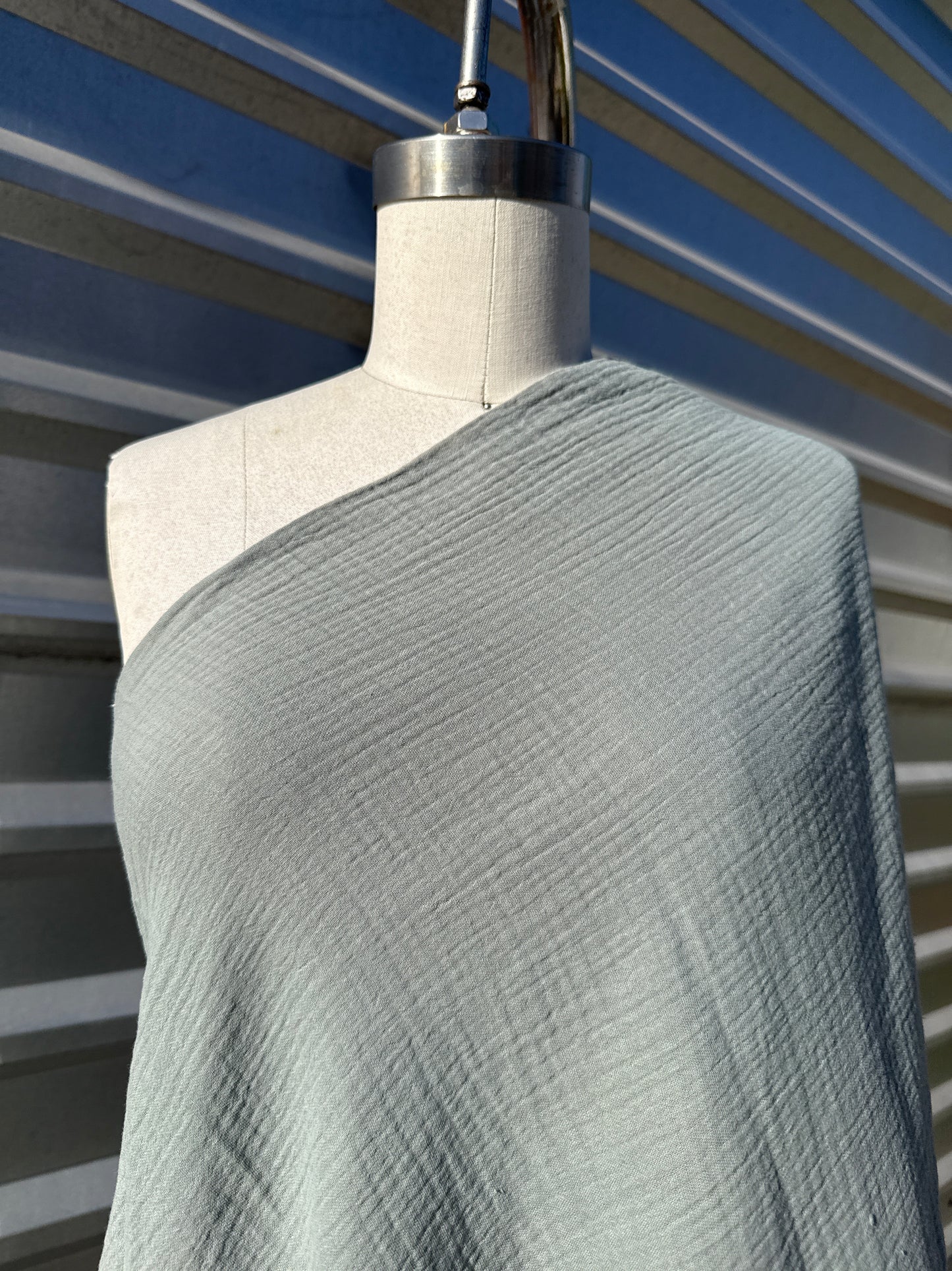 Sage Green Double Cotton Gauze Woven "Marsh Marshmallow”