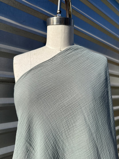 Sage Green Double Cotton Gauze Woven "Marsh Marshmallow”