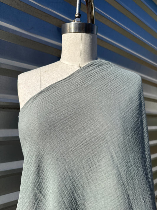 Sage Green Double Cotton Gauze Woven "Marsh Marshmallow”