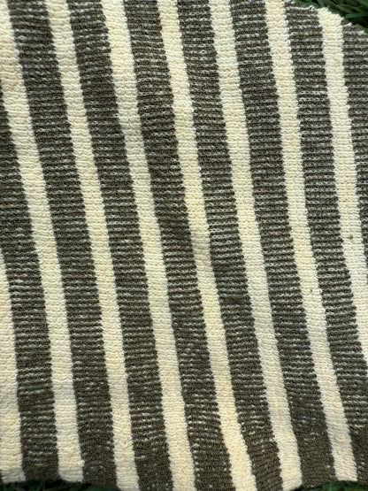 Olive Green Cream Stripe Two Tone Stripe Cottton Spandex Knit "Ripe Olive"