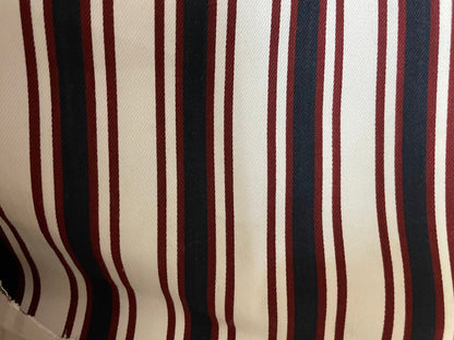 Red Blue White Printed Stripe Cotton Spandex Denim Twill "Boardwalk Talk"