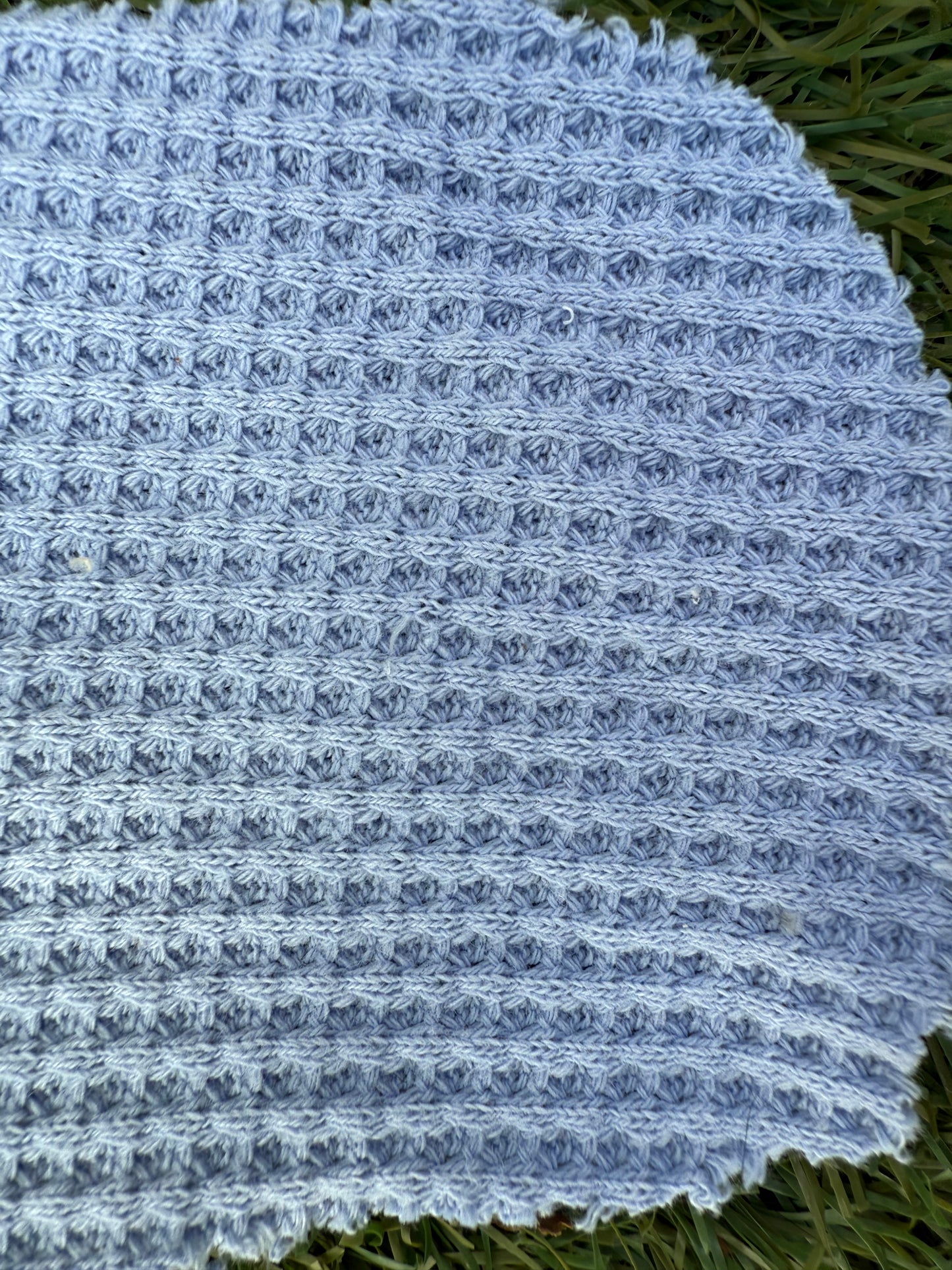 Periwinkle Light Blue Cotton Thick Waffle Thermal Knit "Ice Cube"