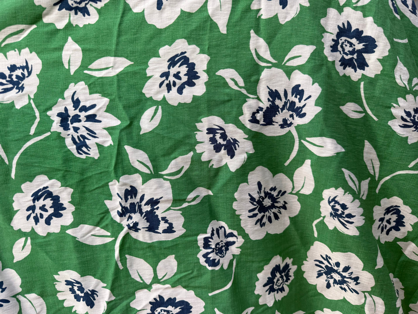 Green Blue white  Floral Rayon Fille "Vacay Kelly"