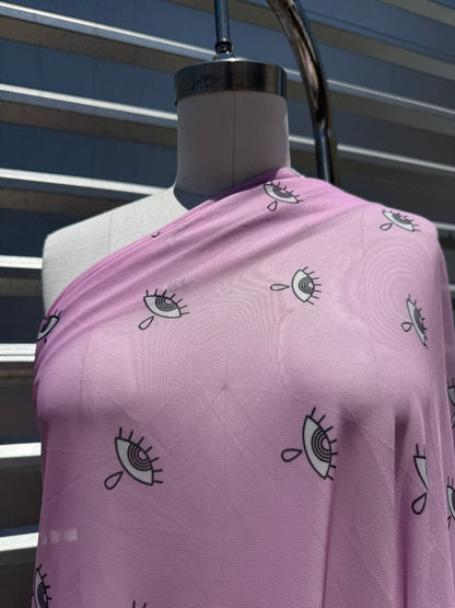 Pink White Black Eye Tear Print Nylon Spandex Mesh “Eye Opening”