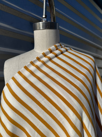 Yellow Gold White Stripe Rayon Spandex Jersey "Goldie"