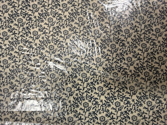 White Navy Ditsy Calico Floral Print Quilt Cotton "Mabel”