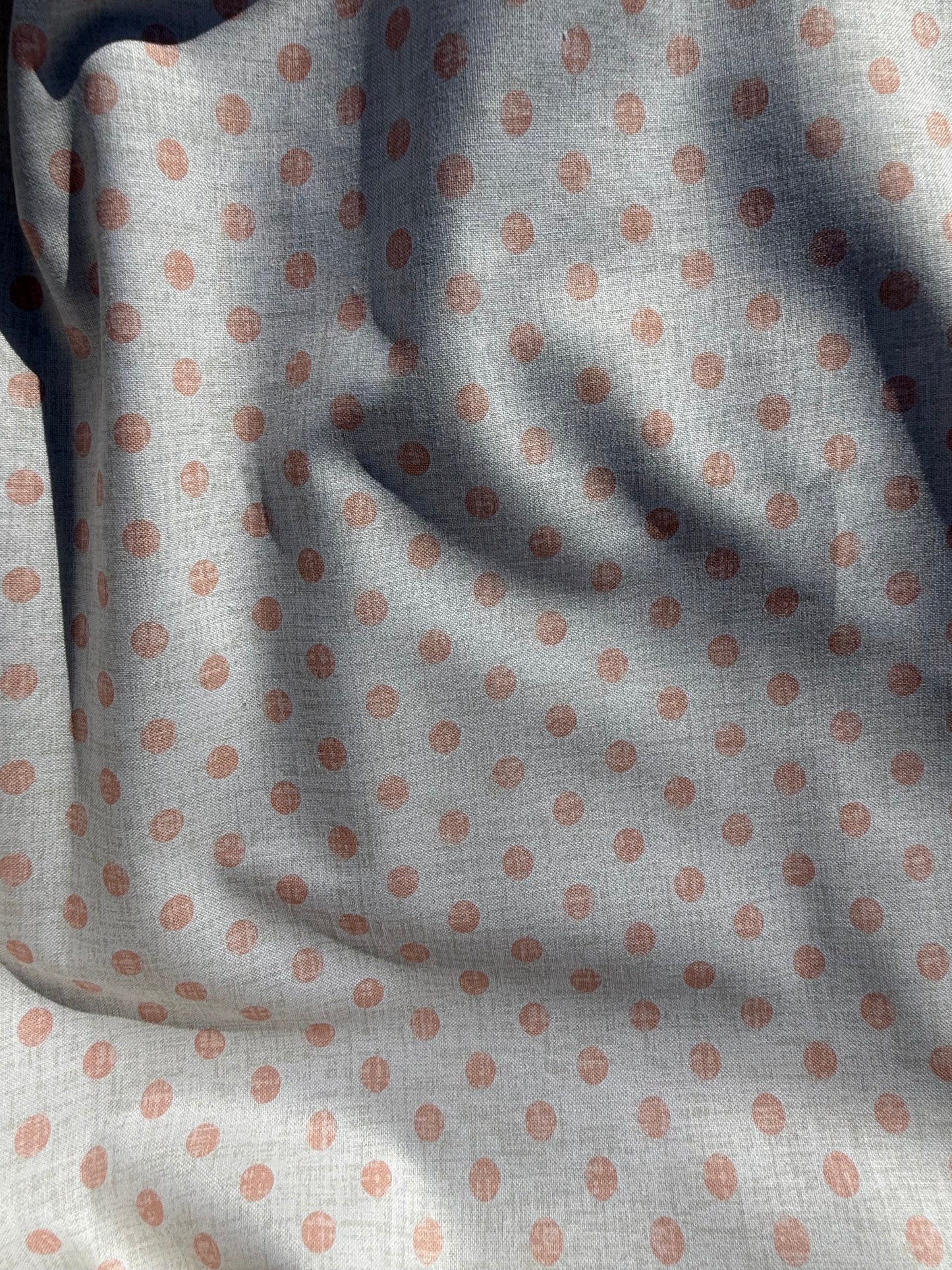 Light Peach White Mini polka Dot crosshatch Quilt Cotton Poplin Woven "Babydoll"