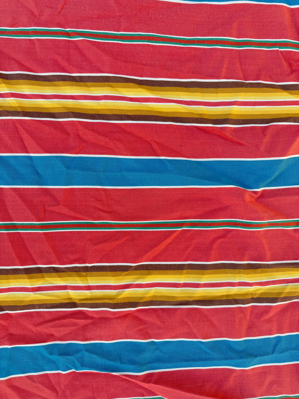 Coral Yellow Blue Stripe Cotton Woven “ Santa Fe Sunset”