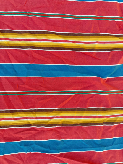 Coral Yellow Blue Stripe Cotton Woven “ Santa Fe Sunset”