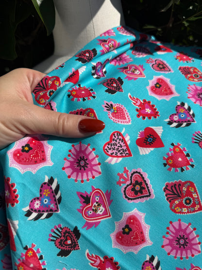 Blue Red Pink Black Yellow White Heart Eyes Wings Floral Skeleton Cross Fire "Mystic Flames of the Heart"