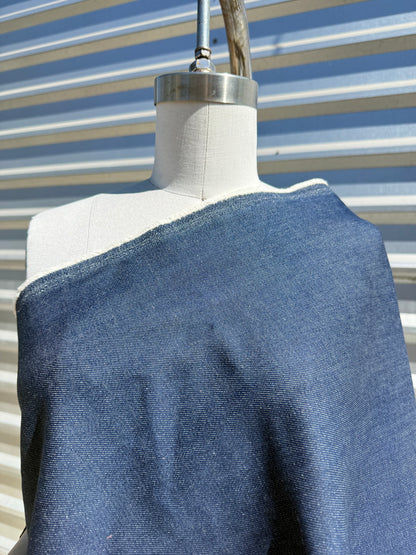 Midweight Denim Bright Medium Blue Cotton Woven "Lowell"