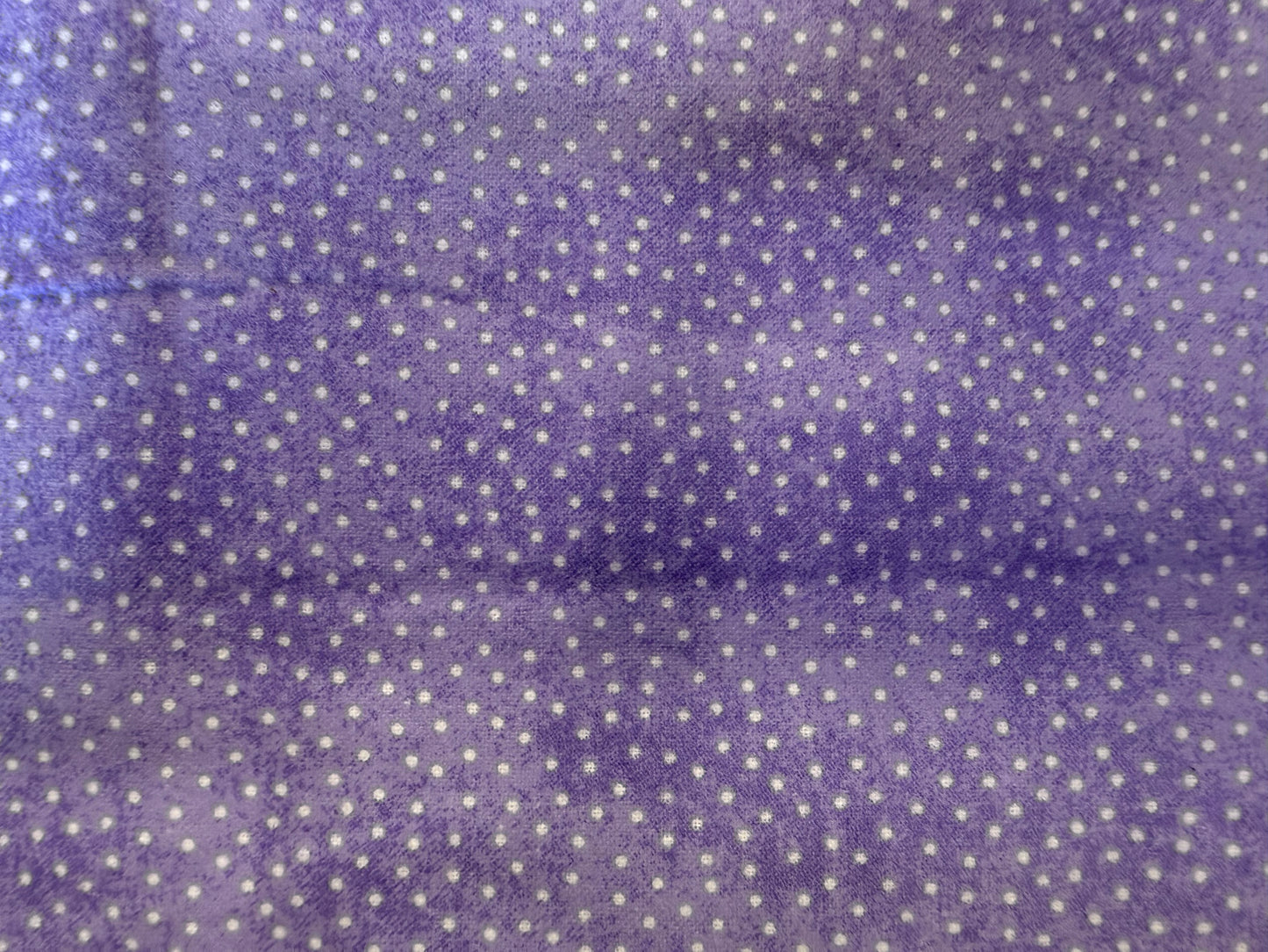 Purple Lavender White Mini Speck Polkadot Cotton Flannel “Lavender Dreams”