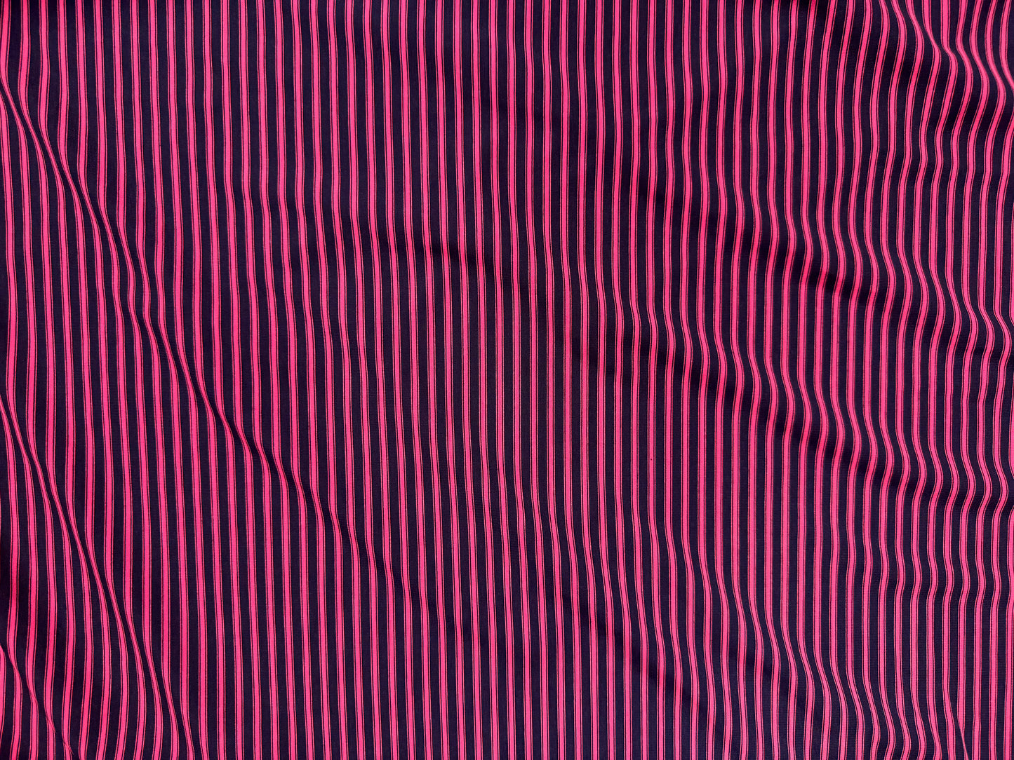 Neon Pink Navy Thin Stripe Polyester Woven "Legally Pink"