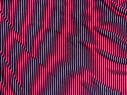 Neon Pink Navy Thin Stripe Polyester Woven "Legally Pink"