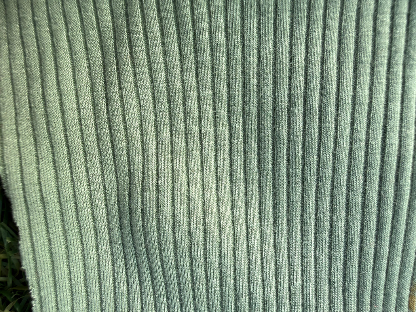Sage Green 2x1 Rayon Spandex Rib Knit "Minty Chip”