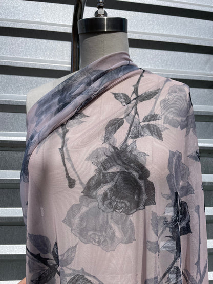 Natural Black Rose Tattoo Mesh "Romeo's Rose"