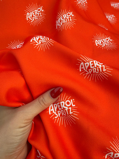 Orange Spritz Print Polyester Twill Woven “Spritz Slurp"