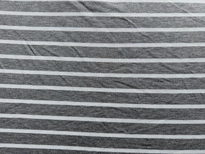 Grey White Stripe Rayon Spandex Jersey "Roy"