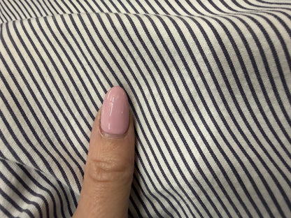 Blue White Stripe Cotton Poplin Woven “ Large Teeny”