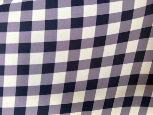 Blue White Gingham Nylon Spandex Swim Knit "Pond Swimmer”