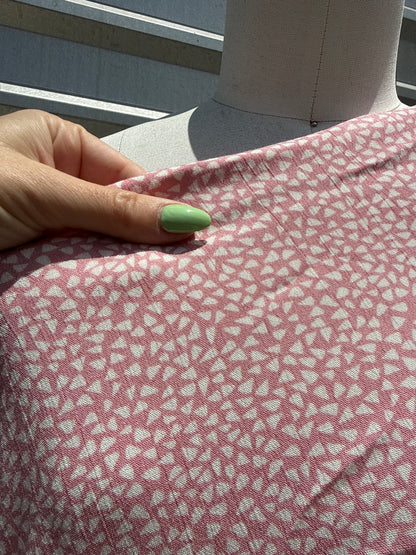Dusty Pink Abstract Triangles Soft Rayon Crepe "Meet At the Lockers"