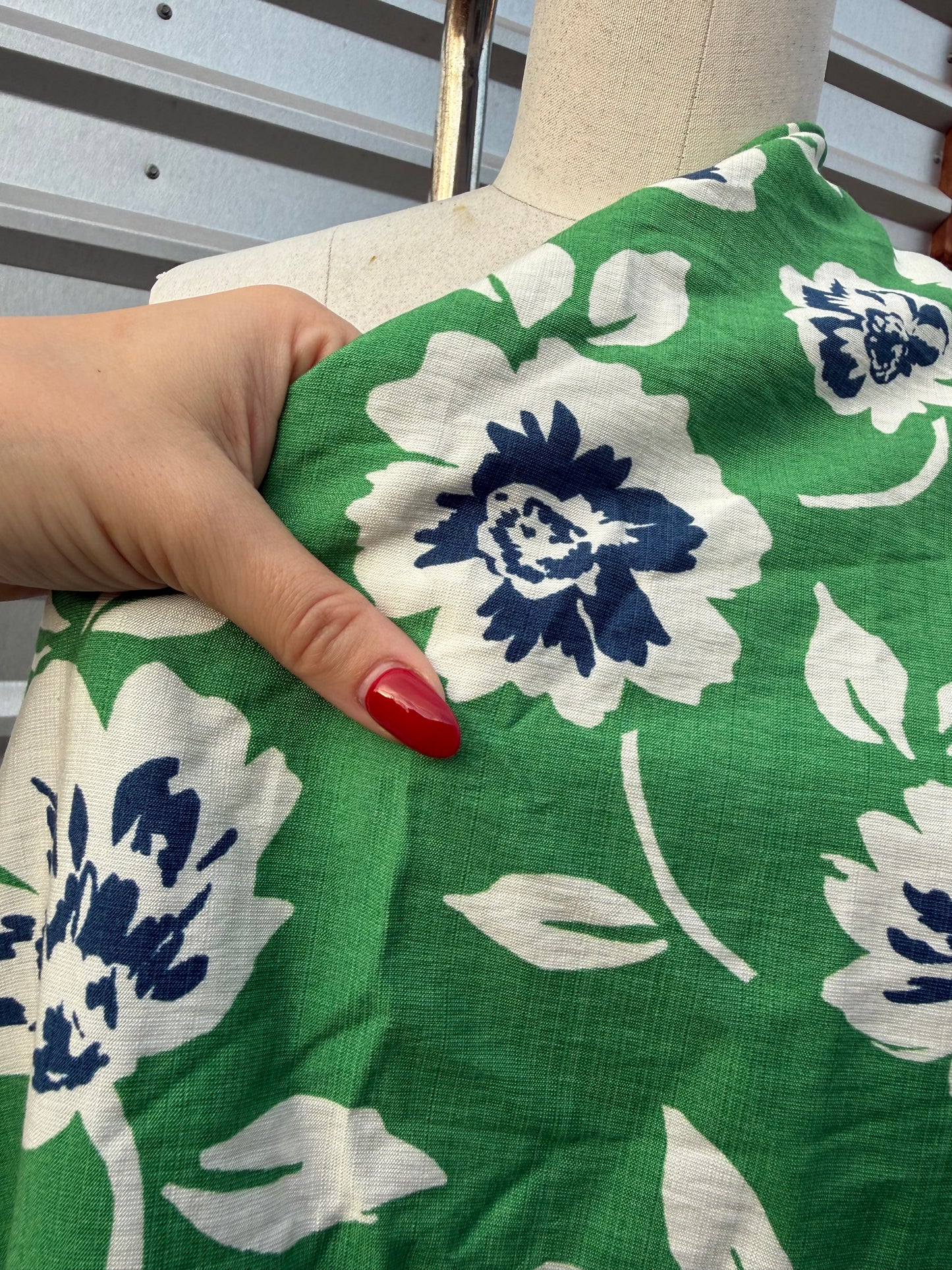 Green Blue white  Floral Rayon Fille "Vacay Kelly"