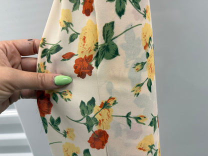 Ivory Red Green Yellow Rose Polyester Georgette 10 Yards